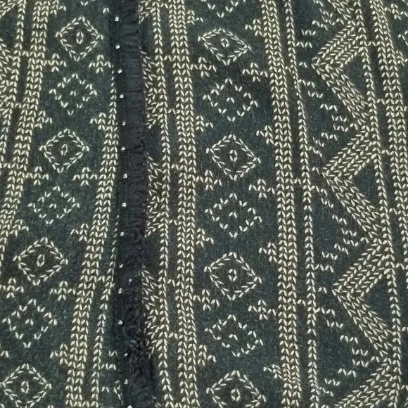 Rock & Republic Medium Womens Buttonless Black Brown Pattern Fringe Short Sleeve - Picture 7 of 8